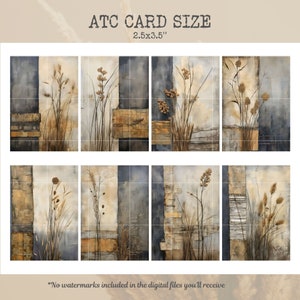 Rustic Reeds Journaling Cards, Printable Dried Grass Ephemera for Junk ...