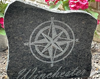 Custom GRANITE Address And Name STONE For Yard, Personalized Engraved Classical Durable SIGN, Garden Rock By Using By 3rd Generation Stone