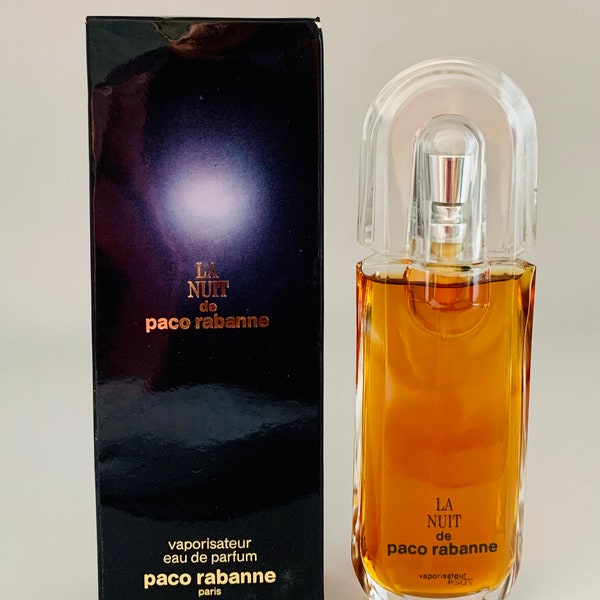 La Nuit Paco Rabanne Eau de Parfum Verdampfer 30ml / 1 FL. Unze. Vintage Sammlerstücke Neu