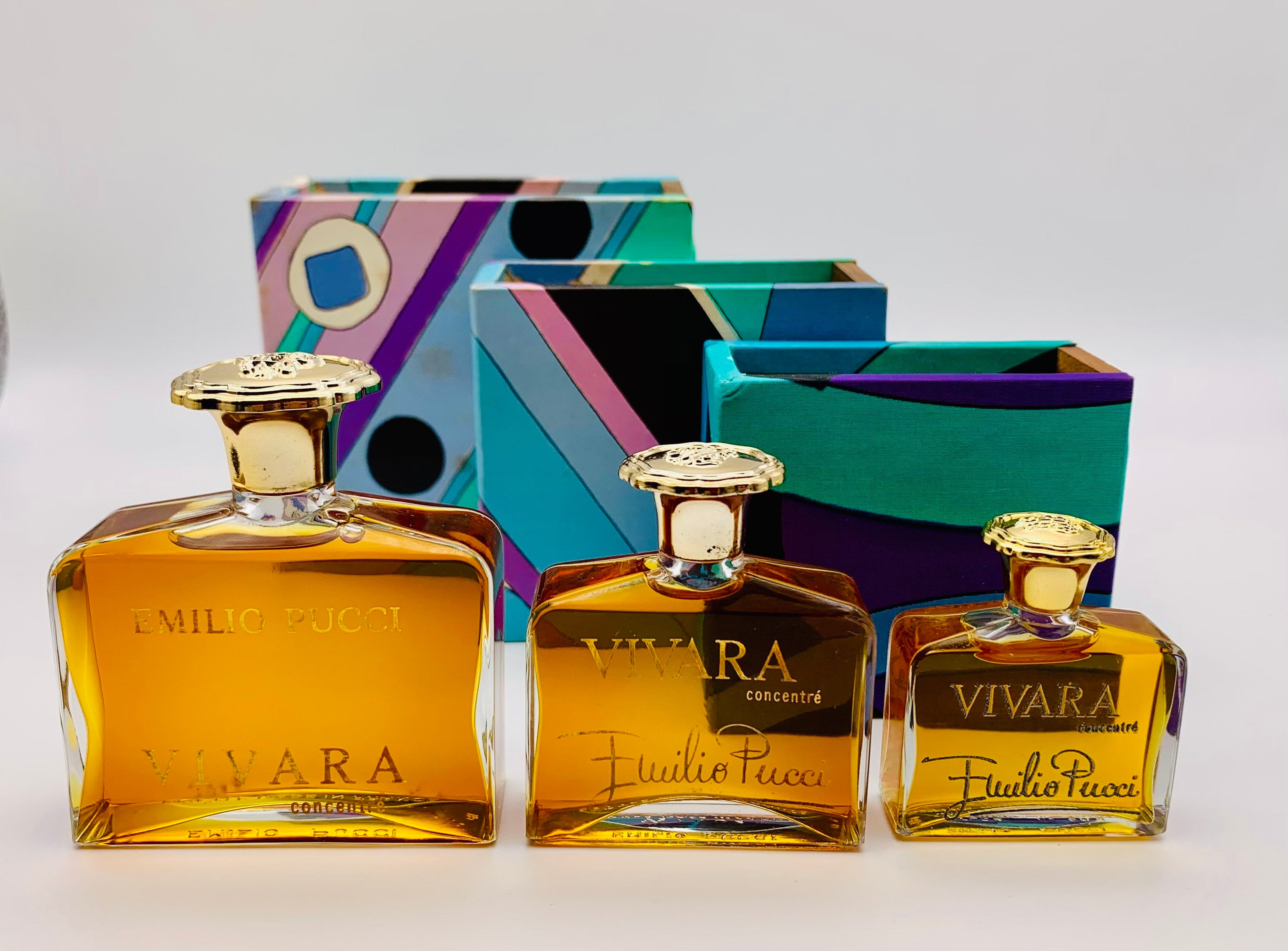Vivara by Emilio Pucci Concentré, Wooden Box. Collection of 3