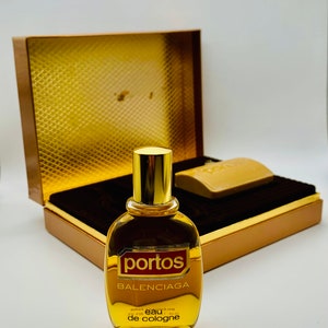 Coffret Balenciaga Portos : eau de Cologne 50 ml / 1,6 fl. onces + Savon de luxe 100 g / 3,5 oz. Originale vintage 1980 à collectionner.