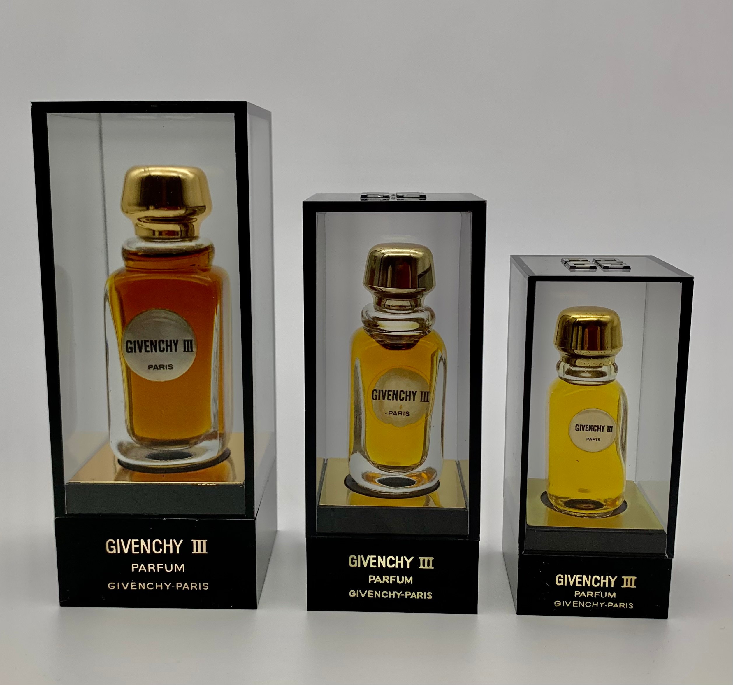 Givenchy III Perfume Collection of Three Bottles: 1/2 Fl. Oz., 1/4 Fl. Oz. and 1/8 Fl. Oz. Original 1970 Vintage Collectible Sealed - Etsy Givenchy III Perfume Collection of Three Bottles: 1/2 Fl. Oz., 1/4 Fl. Oz. and 1/8 Fl. Oz. Original 1970 Vintage Collectible Sealed - Etsy