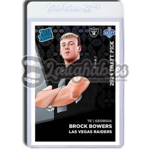 Brock Bowers | Las Vegas Raiders | Custom Art Trading Football Card Novelty