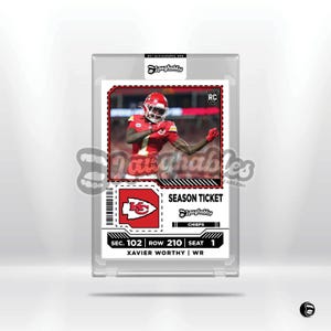 Xavier Worthy | Kansas City Chiefs | Season Ticket | Custom Art Trading Card Novelty
