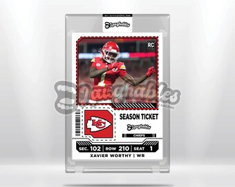 Xavier Worthy | Kansas City Chiefs | Season Ticket | Custom Art Trading Card Novelty