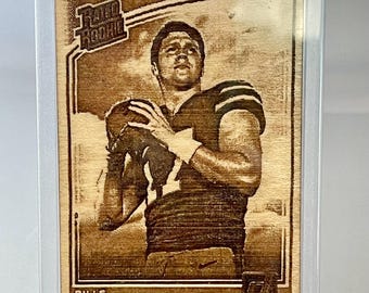 Josh Allen | Bills | Custom Wood Engraved Rated Rookie Card