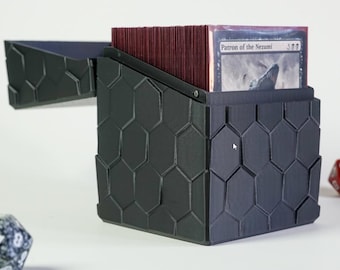 3D Printed Card Storage Box – Dragon Scale Pattern, Holds 100 Cards