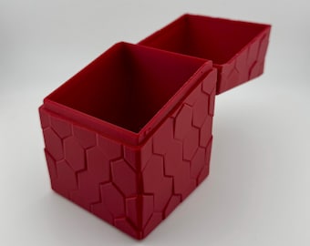 3D Printed Card Storage Box – Octagon Scale Pattern, Holds 180 Cards
