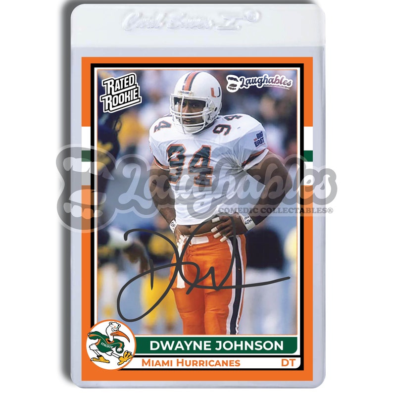 Dwayne Johnson | Miami Hurricanes | Custom Art Trading Football Card
