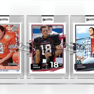 Adam Sandler Movie Set of 3 | Bobby Boucher | Happy Gilmore | Paul Crewe | Custom Trading Card Novelty