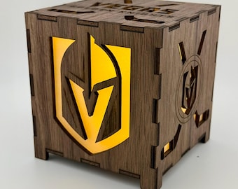 Vegas Golden Knights: Laser Engraved Tealight Candle Holder | Lamp box