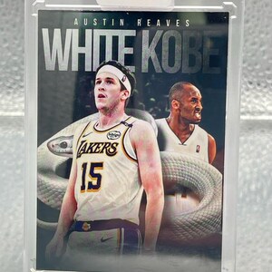 Austin Reaves | LA Lakers | White Kobe | Custom Art Basketball Trading Card Novelty