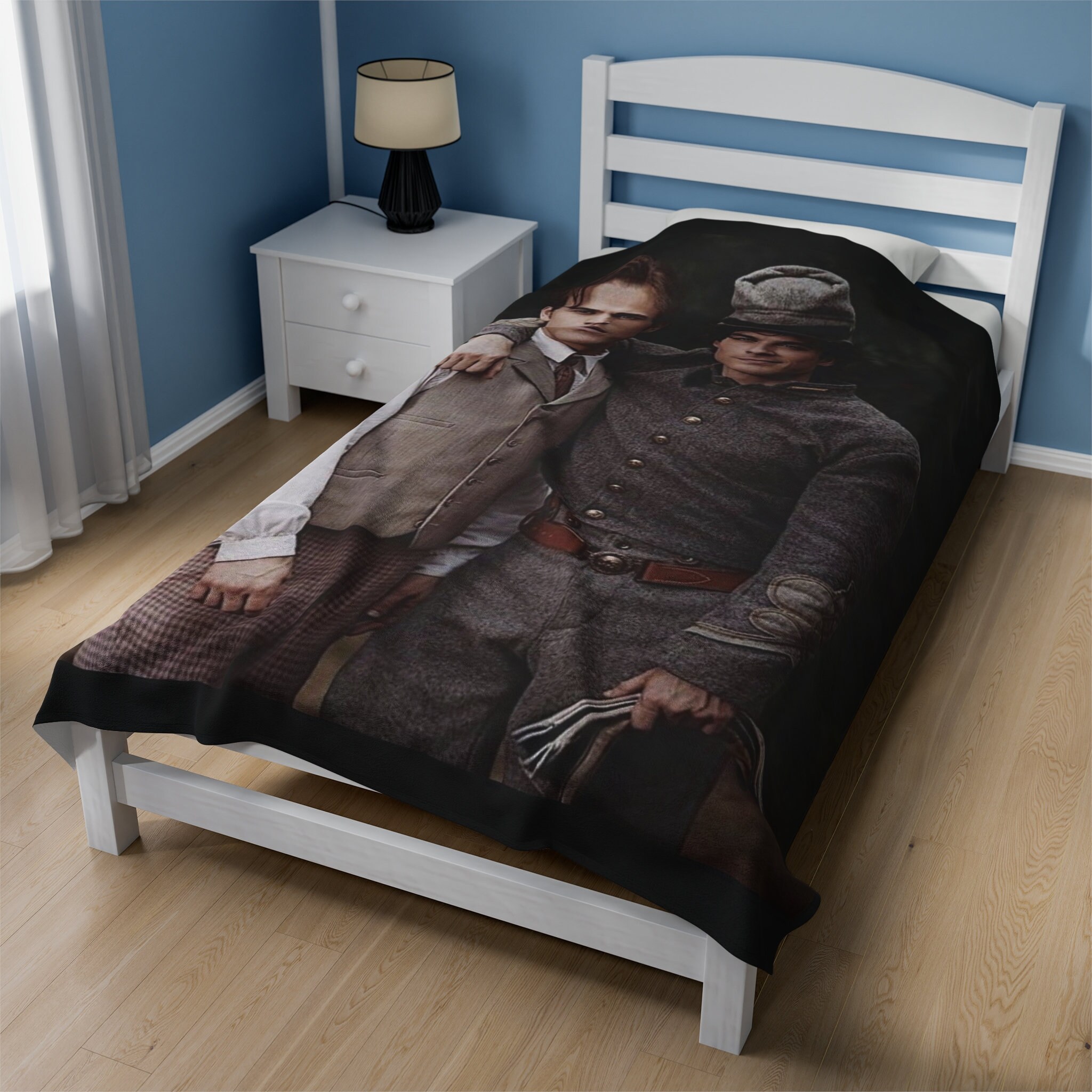 Damon and Stefan Salvatore Brothers Velveteen Plush Blanket Etsy