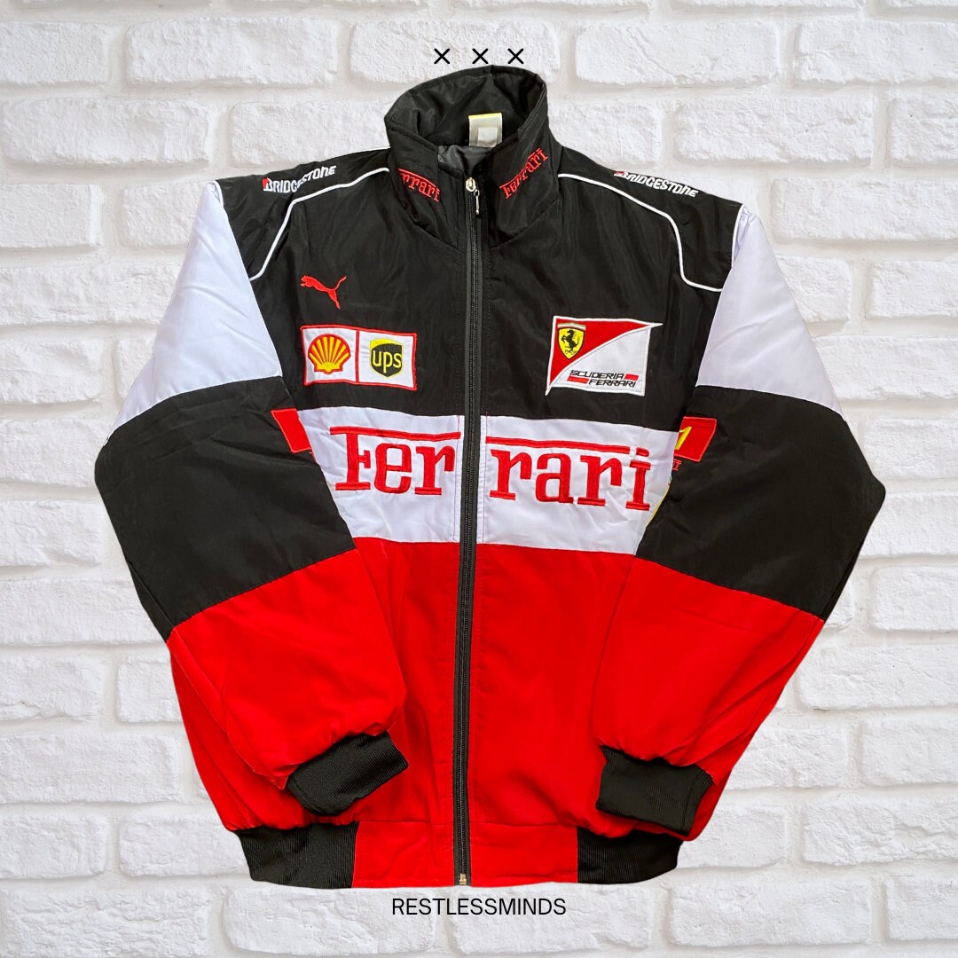 F1 Racing Jacket White Ferrari - Etsy