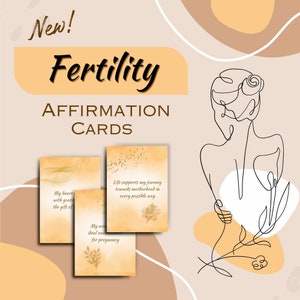 New Fertility Digital Affirmation Card, Printable Daily Mindfulness Affirmation Card, Pregnancy Affirmation Card Template Canva PDF Download