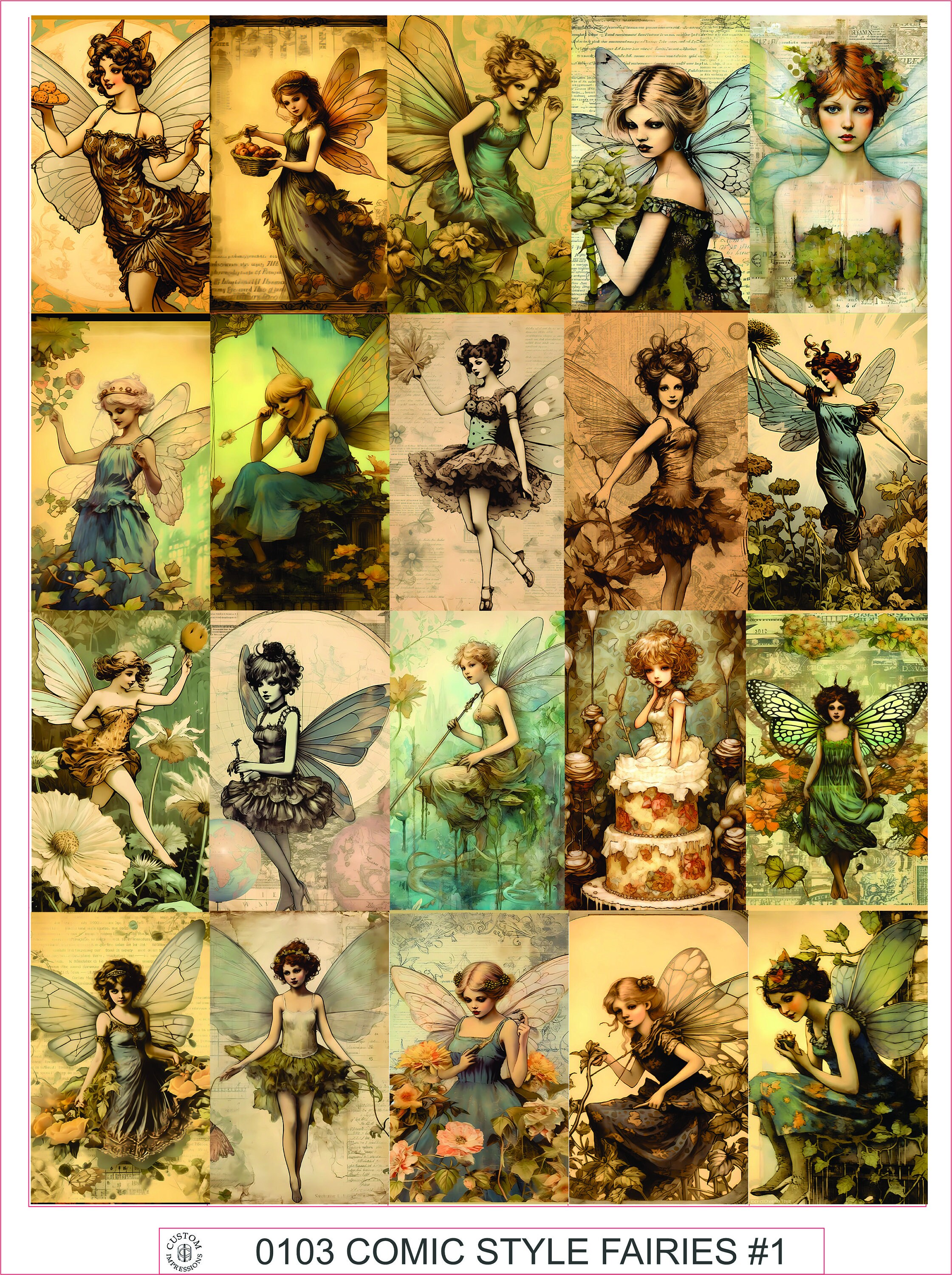 VINTAGE VELLUM STICKERS #14 - Sheet of 25 - Etsy