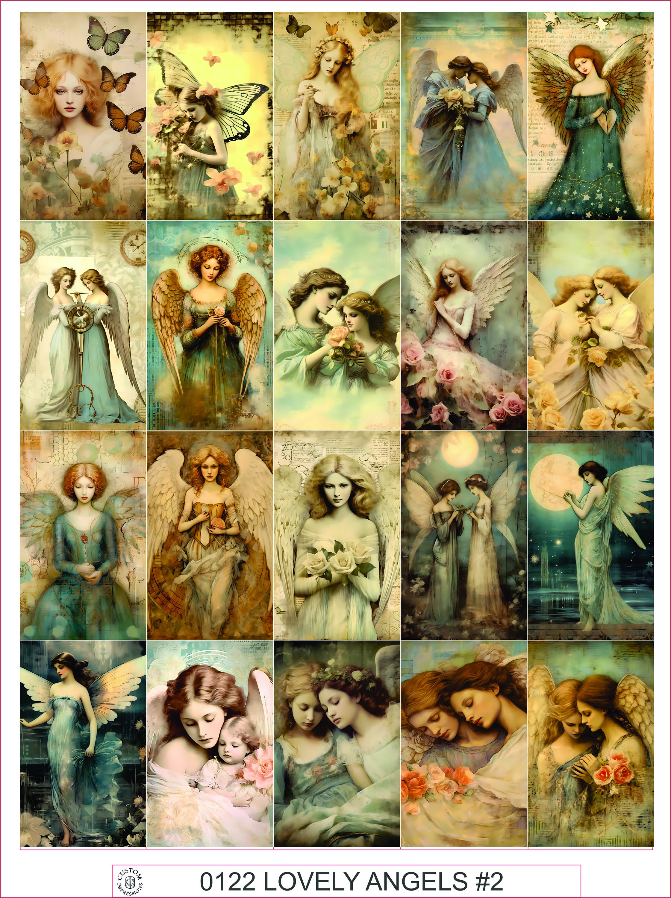 VINTAGE VELLUM STICKERS #16 - Sheet of 25 - Etsy