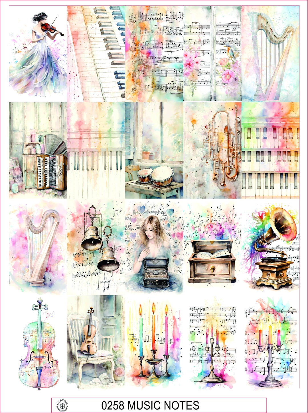 VINTAGE VELLUM STICKERS #38 - Sheet of 25 - Etsy