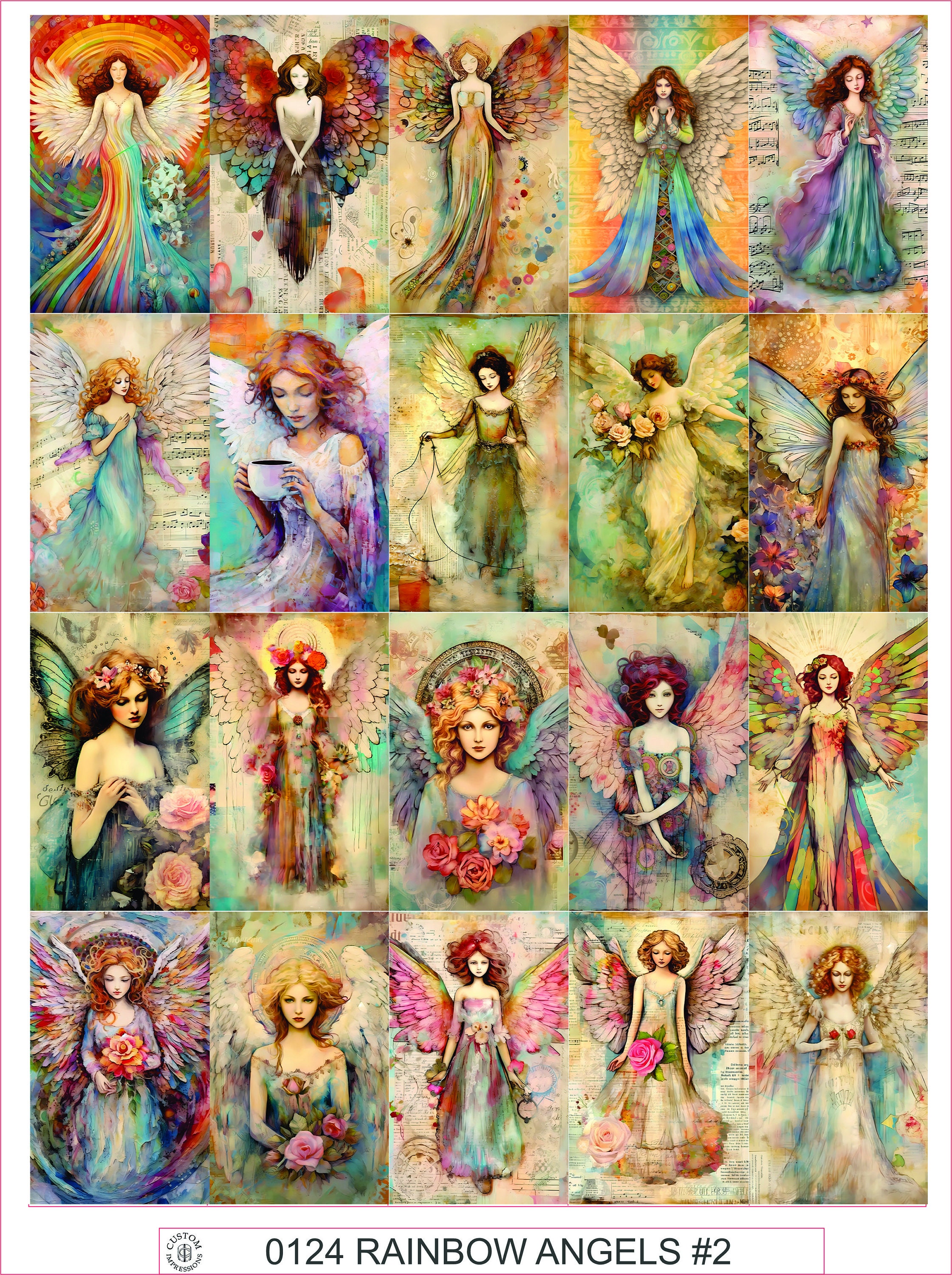 VINTAGE VELLUM STICKERS #16 - Sheet of 25 - Etsy