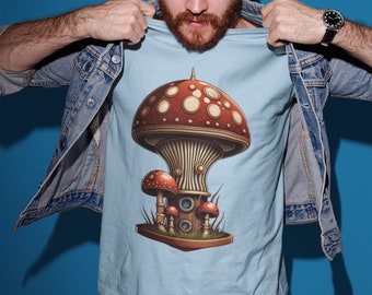 Steampunk TShirt Mushroom Shirt Nature Lover Gift For Hipster TShirt for Hipster Aesthetic Cool TShirt Steampunk Tee Dieselpunk Aesthetic