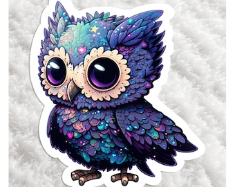 Purple NanoCore Owl Sticker - Unique Art Style|Vinyl Decal for Laptops, Water Bottles, Notebooks, Laptop Sticker, Owl Stickers, Laptop Decal