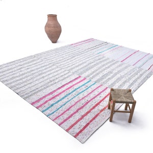 9x12 Area Rug, 9x12 Kilim Rug, 9x12 Soft Colorful Color Kilim Rug, 9x12 Oversize Kilim Rug, Large Area Rug, Ethnic Bohemian Style, Rugged