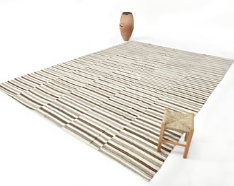 10x13 Area Rug, 10x13 Oversize Turkish Vintage Kilim Rug, Oversize Kilim Rug, Large Handwoven Area Rug, 10x13 Rugs, Brown Ivory Rug, Antique