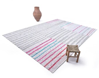 9x12 Area Rug, 9x12 Kilim Rug, 9x12 Soft Colorful Color Kilim Rug, 9x12 Oversize Kilim Rug, Large Area Rug, Ethnic Bohemian Style, Rugged