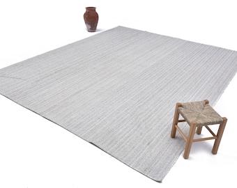 8x10 White Black Jute Kilim Rug, 8x10 Kilim Rug, 8x10 Rug, Aesthetic Handmade Kilim, 8x10 Area Rug, Mid Century Modern, Kilim Rug 8x10,Tapis