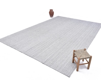 9x12 Area Rug, 9x12 Kilim Rug, 9x12 Solid Thin Kilim Rug, Oversized Kilim Rug, Large Area Rug, 9x12 Rug, Mid Century Modern, Rug For Bedroom