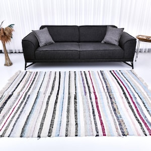 5 x 8 blauw bordeauxrood kelimtapijt, 5 x 8 kelimtapijt, 5 x 8 tapijt, handgemaakt wollen tapijt, 5 x 8 karpet, 5 x 8 Turks tapijt, bohodecor, woonkamertapijt, jaren 65