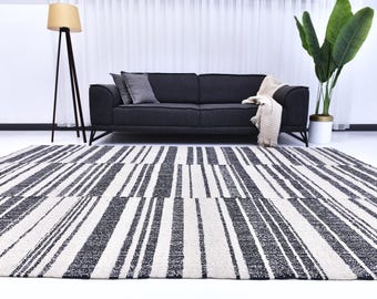 Handmade Wool Jute Kilim Rug 9x12 - Scandinavian Style Living Room Rug