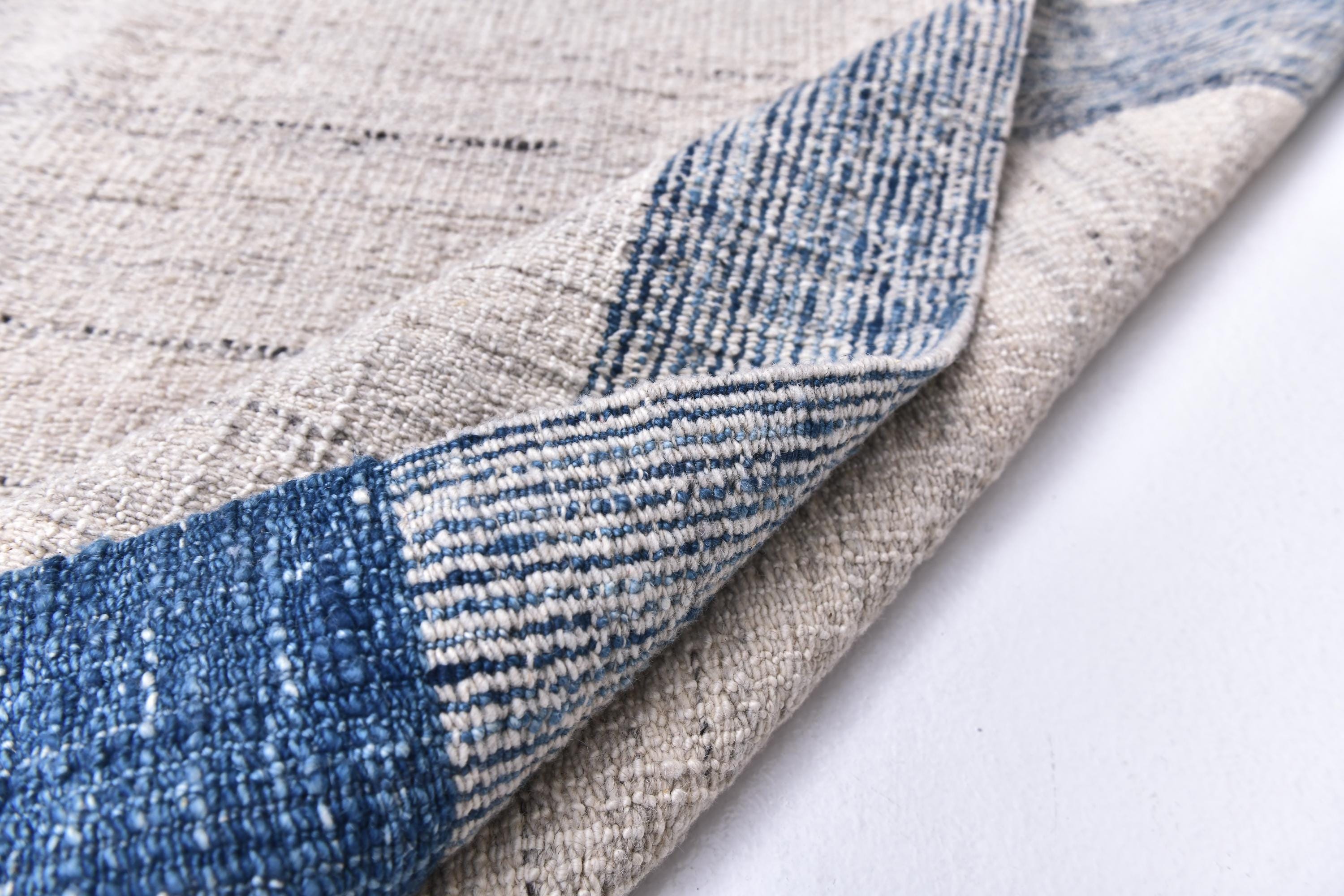 Kilim Rugs Border Handwoven Kilim Rug: 6x9 Navy Border, Beach House Decor - Etsy