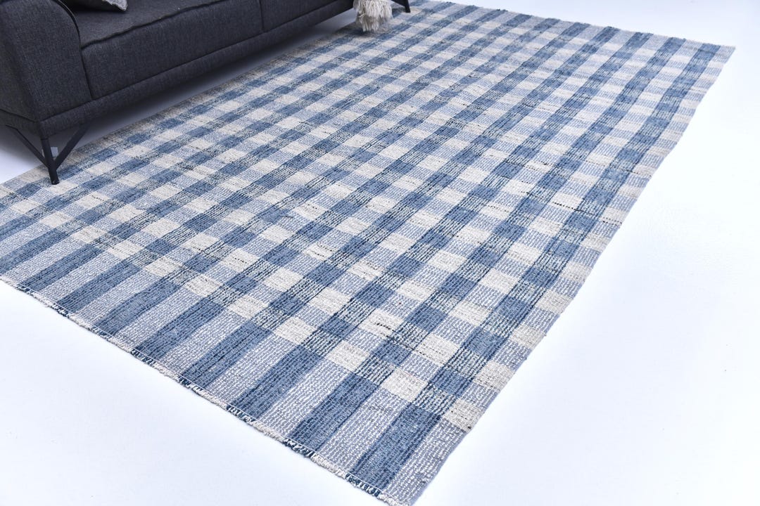 Handmade 6x9 Indigo Blue Wool Rug: Traditional Scottish Home Decor - Etsy