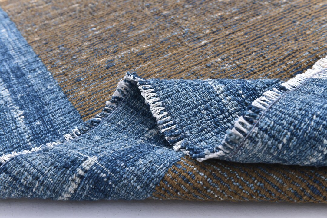 6x9 Handwoven Wool Kilim Rug, 6x9 Green&blue Scandinavian Flat Weave ...