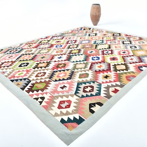 11x14 Area Rug, 11x14 Aesthetic Oversize Kilim Rug, Oversize Kilim Rug, Extra Large Area Rug, 11x14 Kilim Rug, Multicolor Maximalist Style