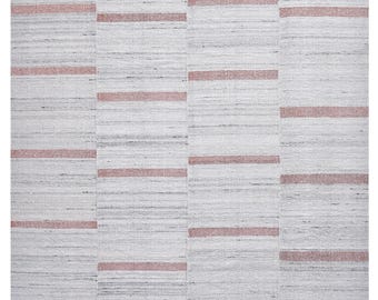 9x12 Terracotta Kilim Rug: Scandinavian Bohemian Rug