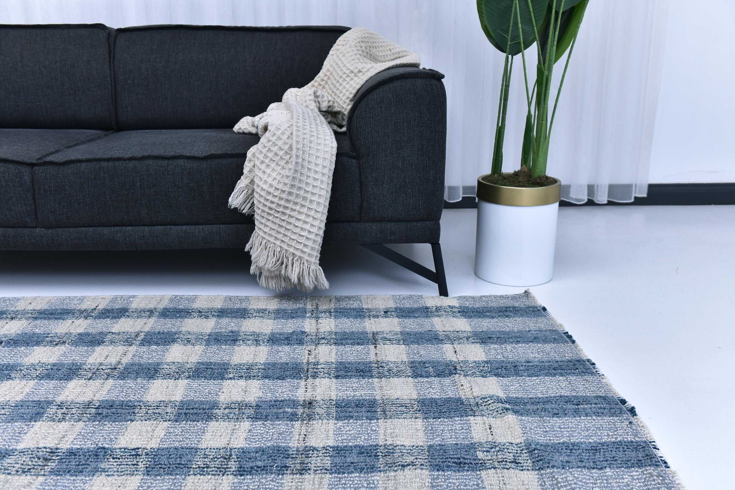 Handmade 6x9 Indigo Blue Wool Rug: Traditional Scottish Home Decor - Etsy