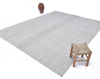 Alfombra de área 8x10, Alfombra Kilim 8x10, Alfombra Kilim vintage sólida 8x10, Alfombra Kilim de gran tamaño, Alfombra de área grande, Alfombra 8x10, Alfombra 8x10 para sala de estar, GİFTS