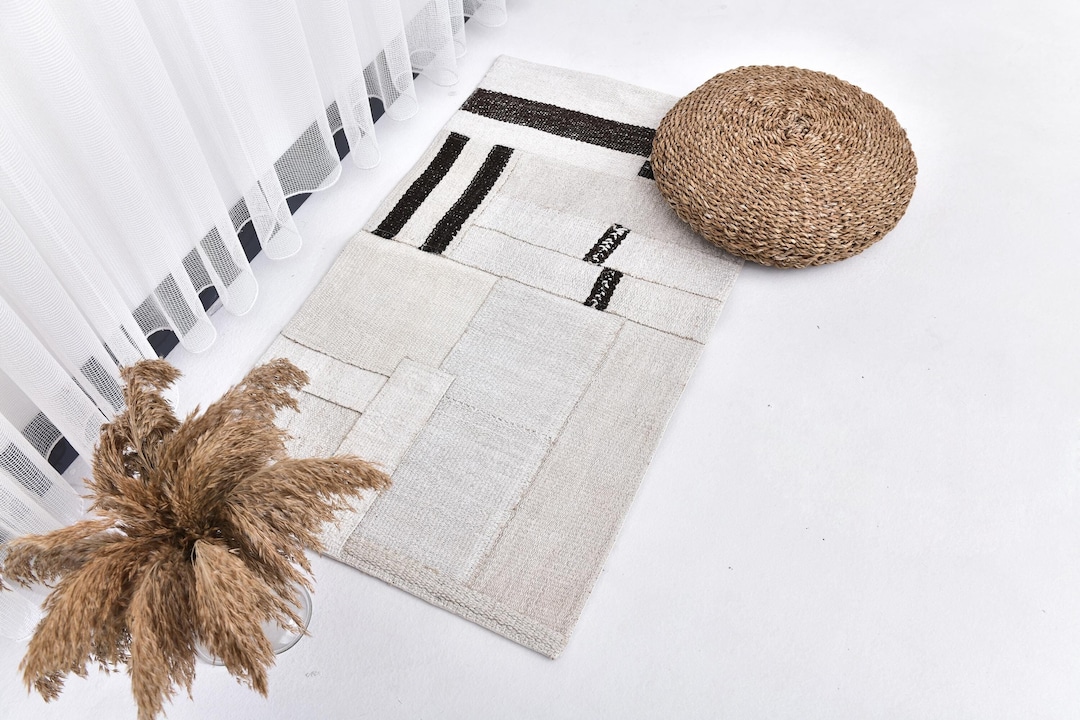 2x3 Hide Rug 2x3 Hemp Rug, 2x3 White Black Hemp Rug 2x3 Hemp Doormat Rug 2x3 Natural ...