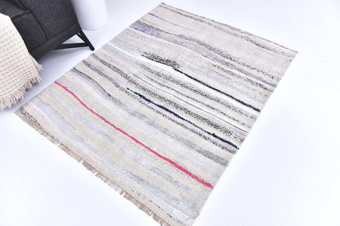 4x4 Vintage Hemp Kilim Rug, 4x4 Handmade Jute Rug, 4x4 Naturel Area Rug ...