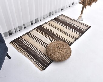 Kelim Teppich 3x5 Teppich Beige 3x5 Wollteppich Handgefertigt Kelim Teppich 3x5 Wollteppich Beige Braun Kelim für Schlafzimmer Büro 57er Jahre