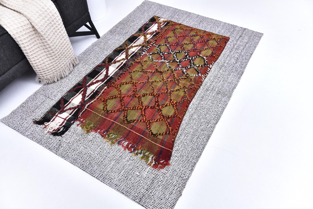 3x5 Vintage Patchwork Rug, 3x5 Burgundy Gray Color, 3x5 Patchwork ...