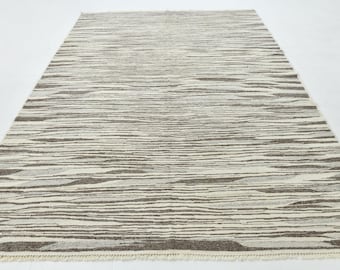 8x10 Rug, 8x10 Cream Brown Modern Kilim Rug, Oversize Kilim Rug, Large Handmade Area Rug, 8x10 Area Rug, 8x10 Kilim Rug, Rug For Farmhouse