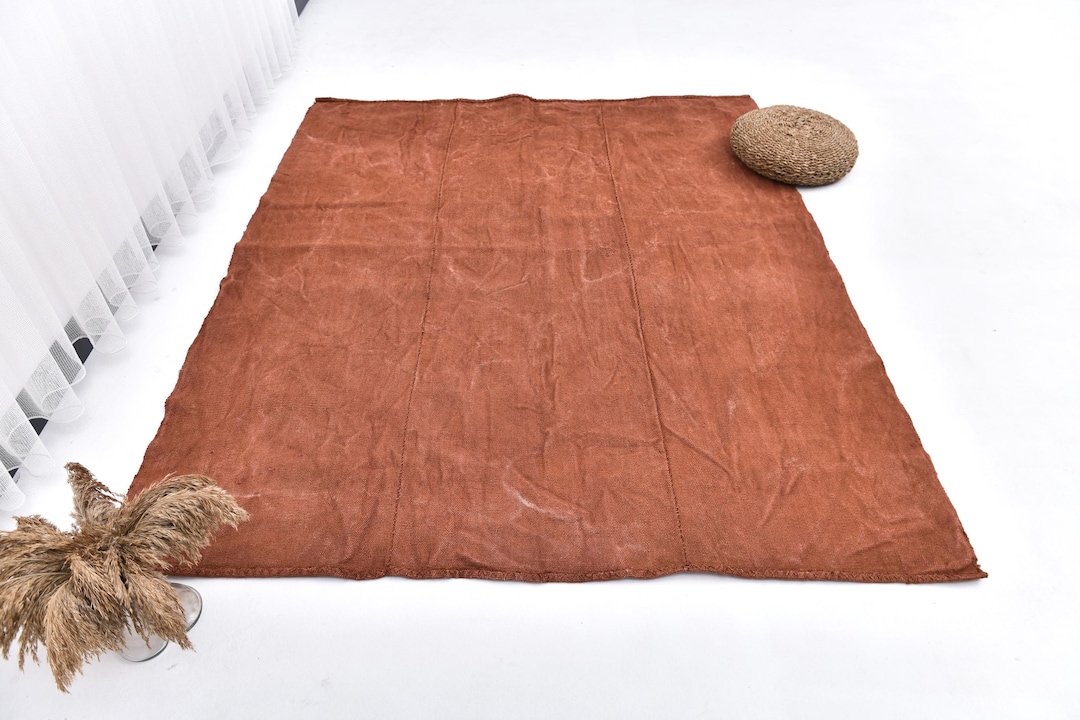 6x7 Rug 6x7 Area Rug, 6x7 Hemp Rug, 6x7 Terracotta Copper Hemp Rug, Natural ...