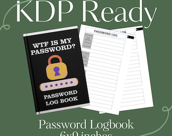 KDP Interior Password Manager Logbook Ready To Upload Funny Book Resell Full Commercial Rights PLR Make Low Content Books