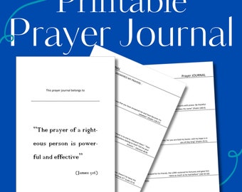 Printable Daily Prayer Journal Prompt Journal Guided Bible Study With Bible Quotes and Scripture Printable Prayer List