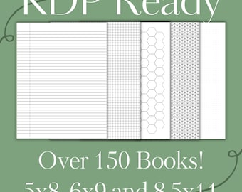 KDP Interior Bundle 5x8 6x9 and 8.5x11 Journal Lined Paper Graph Sheet Music and More 150+ Books Ready To Upload COMMERCIAL USE