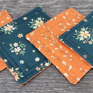 Reversible Fabric Coasters I Set of 4 Coasters