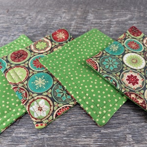 Reversible Fabric Coasters I Set of 4 Coasters